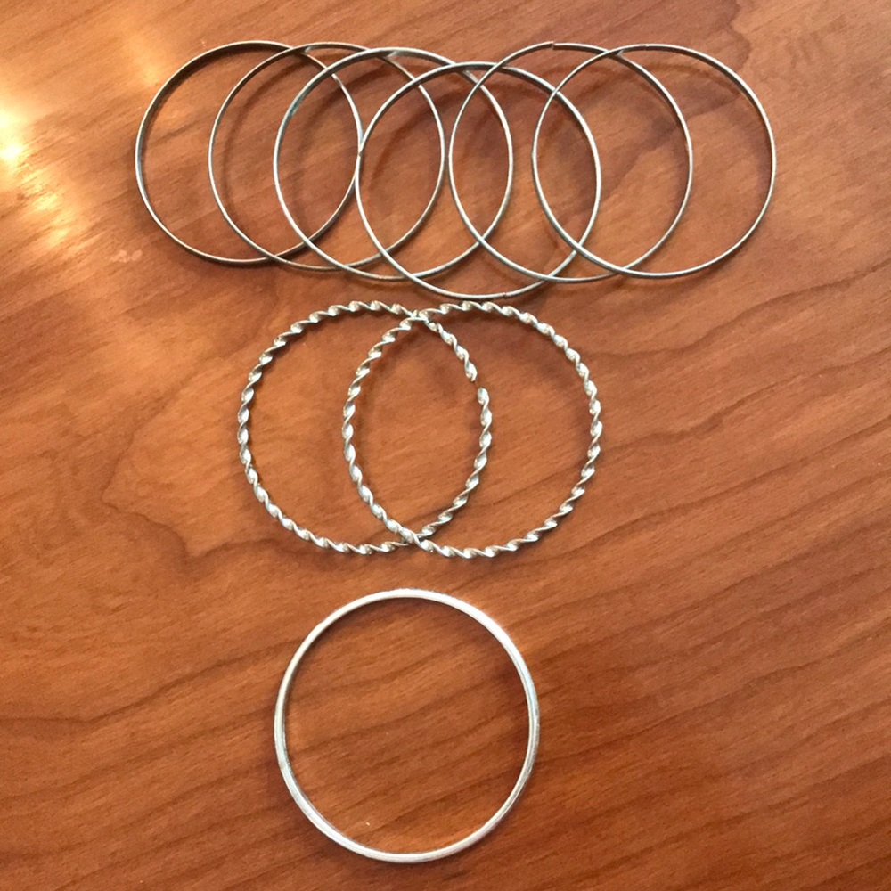 Silver bangles set